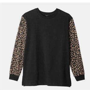 Studio 1886 Animal Printed Sleeve Top